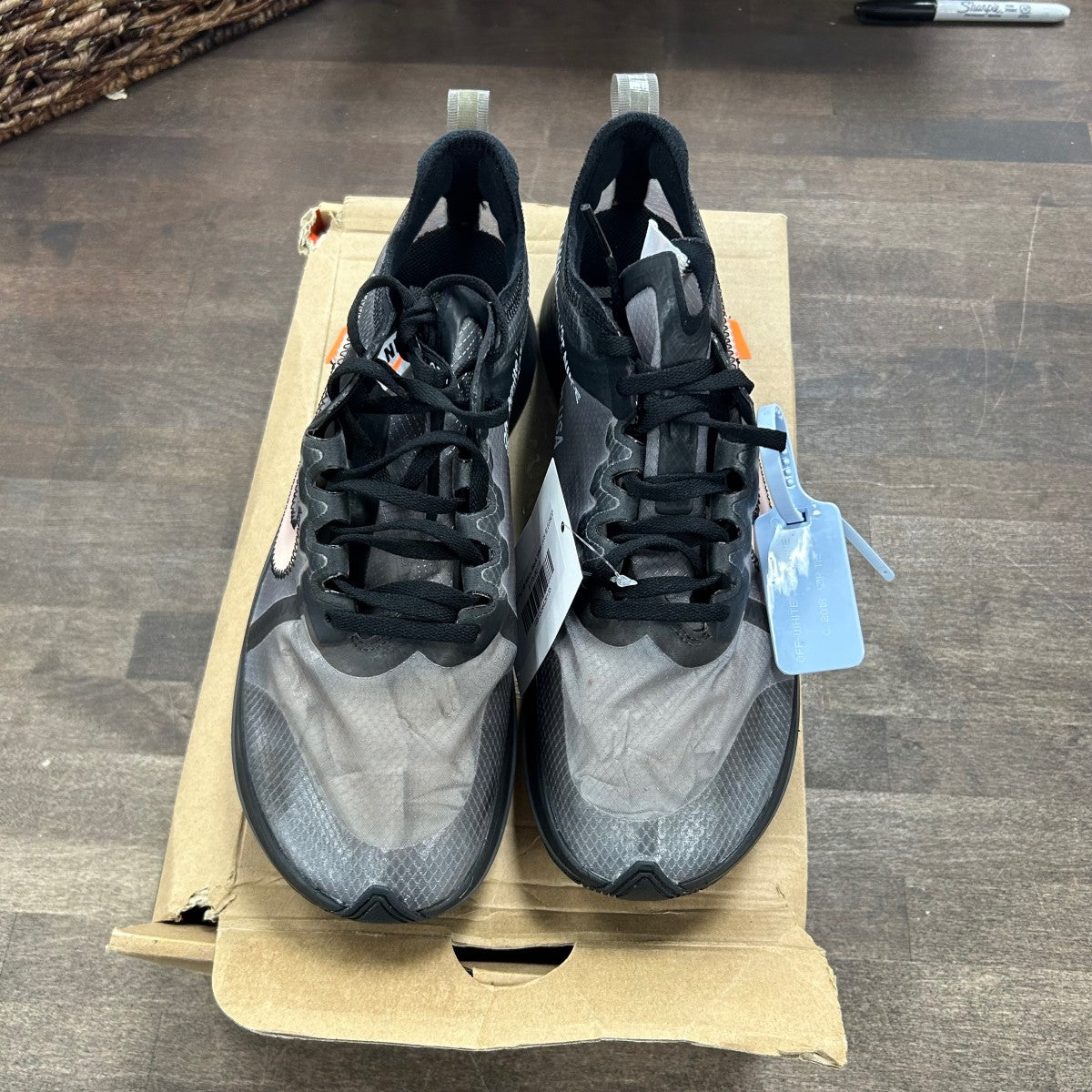 Nike Zoom Fly Off-White Black Silver Size 9 (Pre-Owned) - Image 2