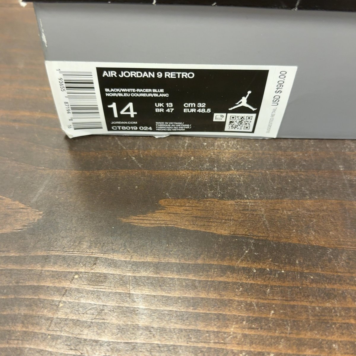 Jordan 9 Retro Racer Blue Size 14 (Pre-Owned) - aux