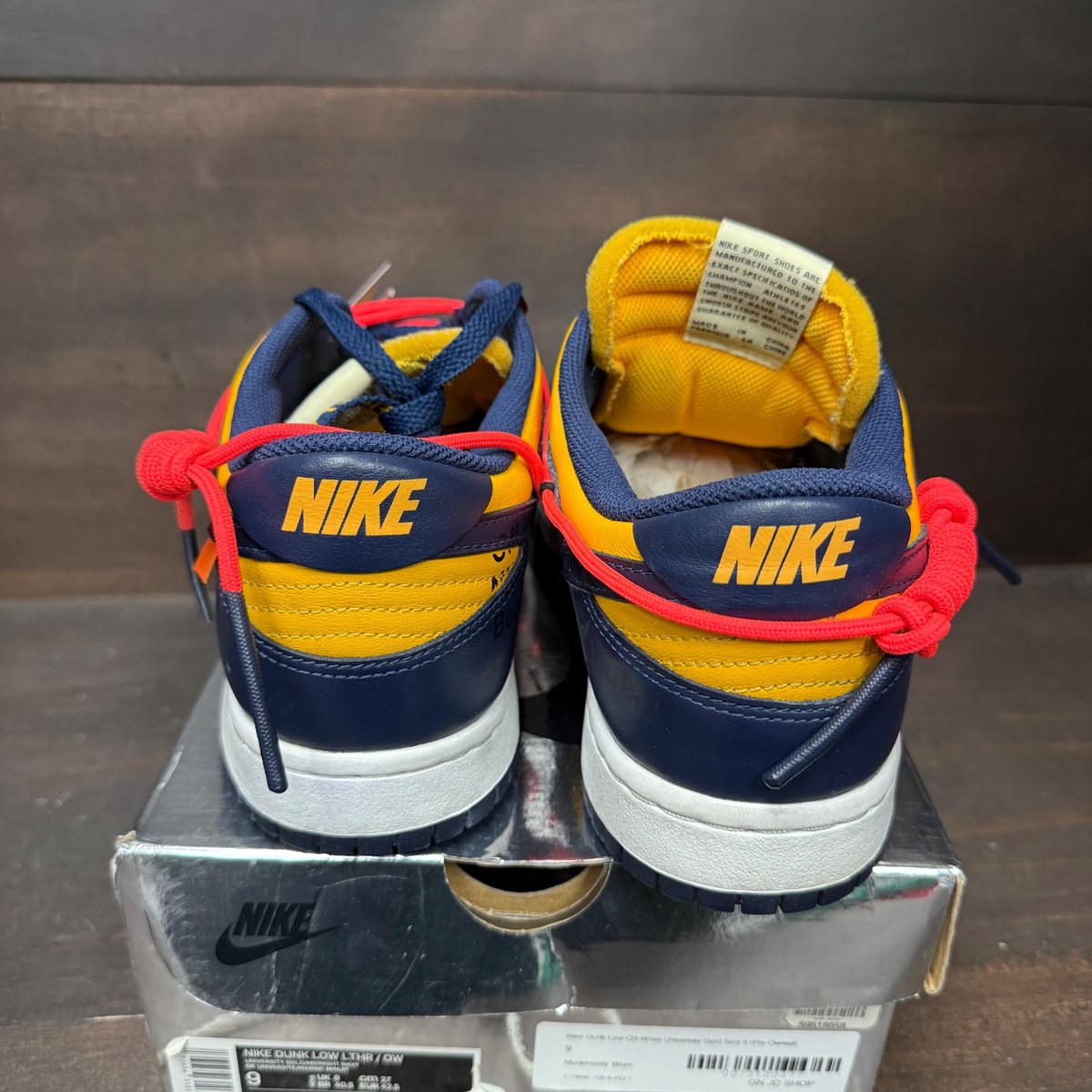 Nike Dunk Low Off-White University Gold Size 9 (Pre-Owned) - sole