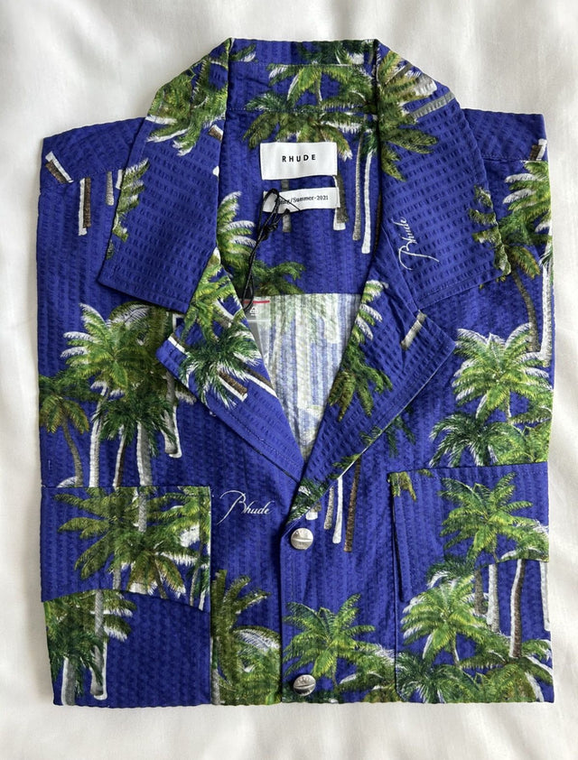 Rhude Seersucker Hawaiian Shirt All Over