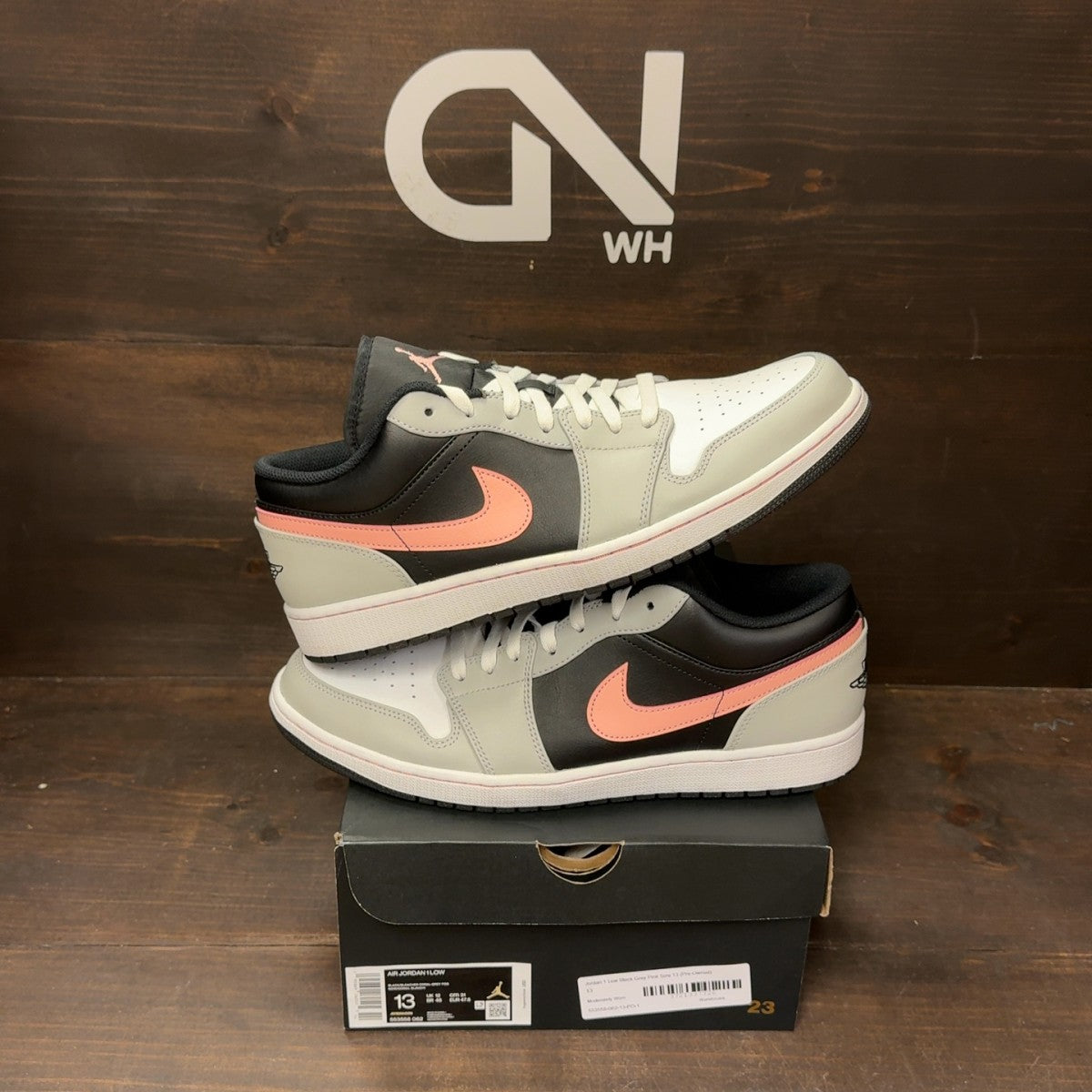 Jordan 1 Low Black Grey Pink Size 13 (Pre-Owned) - Image 1