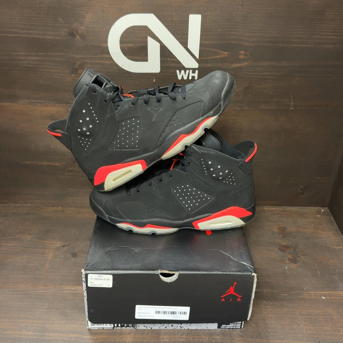 Jordan 6 Retro Infrared Black (2014) Size 11.5 (Pre-Owned) - front