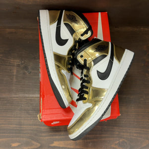 Jordan 1 Mid Metallic Gold Black White Size 10.5 (Pre-Owned) - Image 2