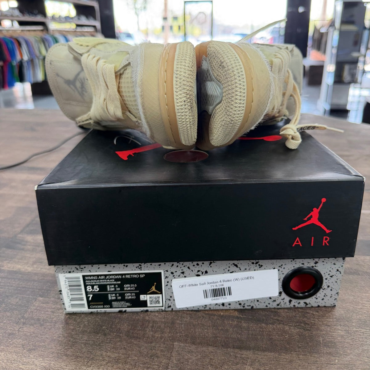 Jordan 4 Retro Off-White Sail (Women's) - Image 6