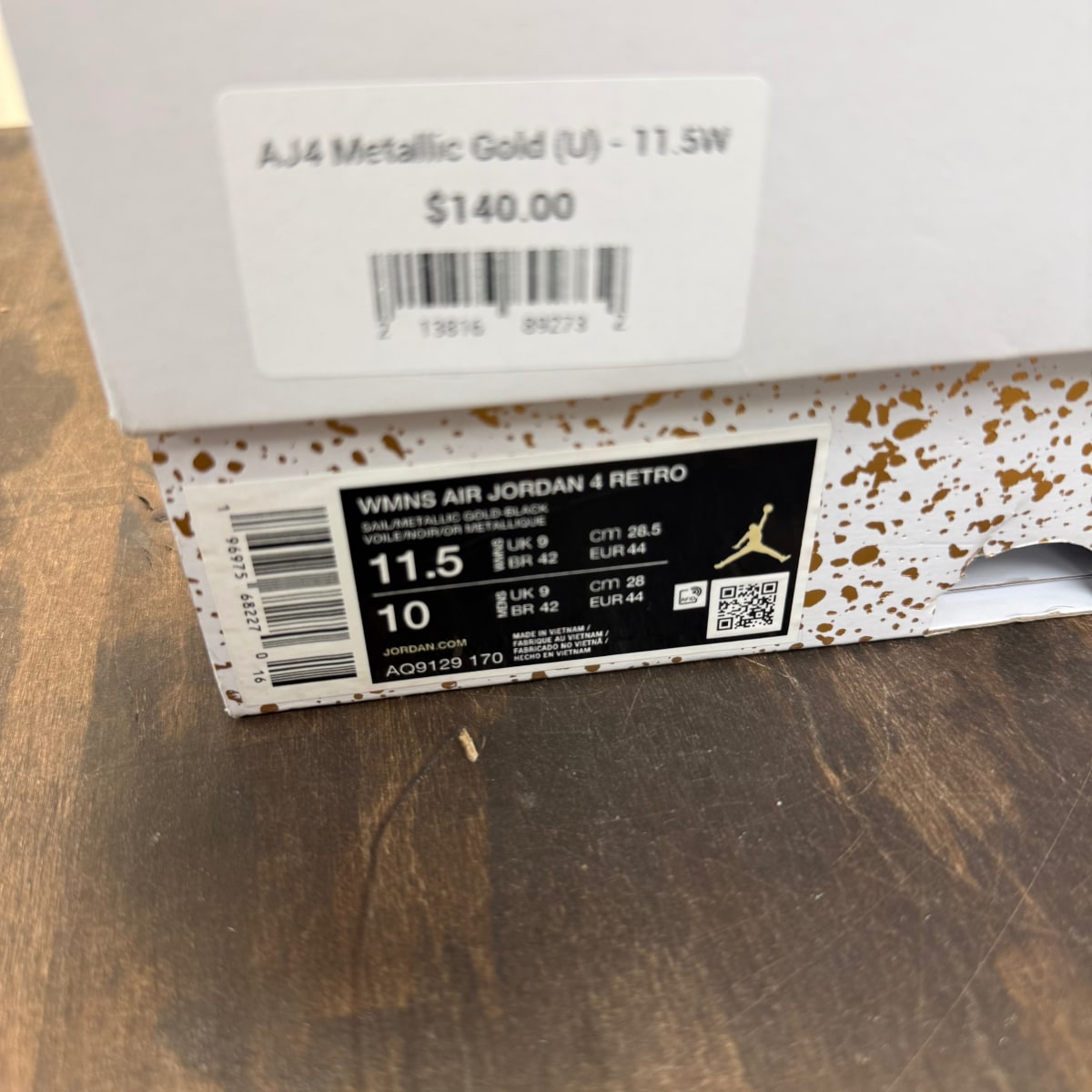 Jordan 4 Retro Metallic Gold (Women's) - Image 6