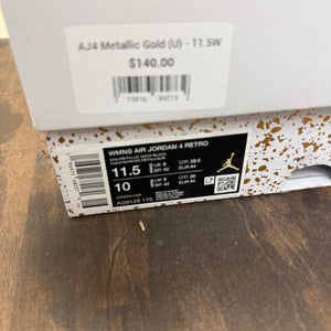 Jordan 4 Retro Metallic Gold (Women's) - Image 6