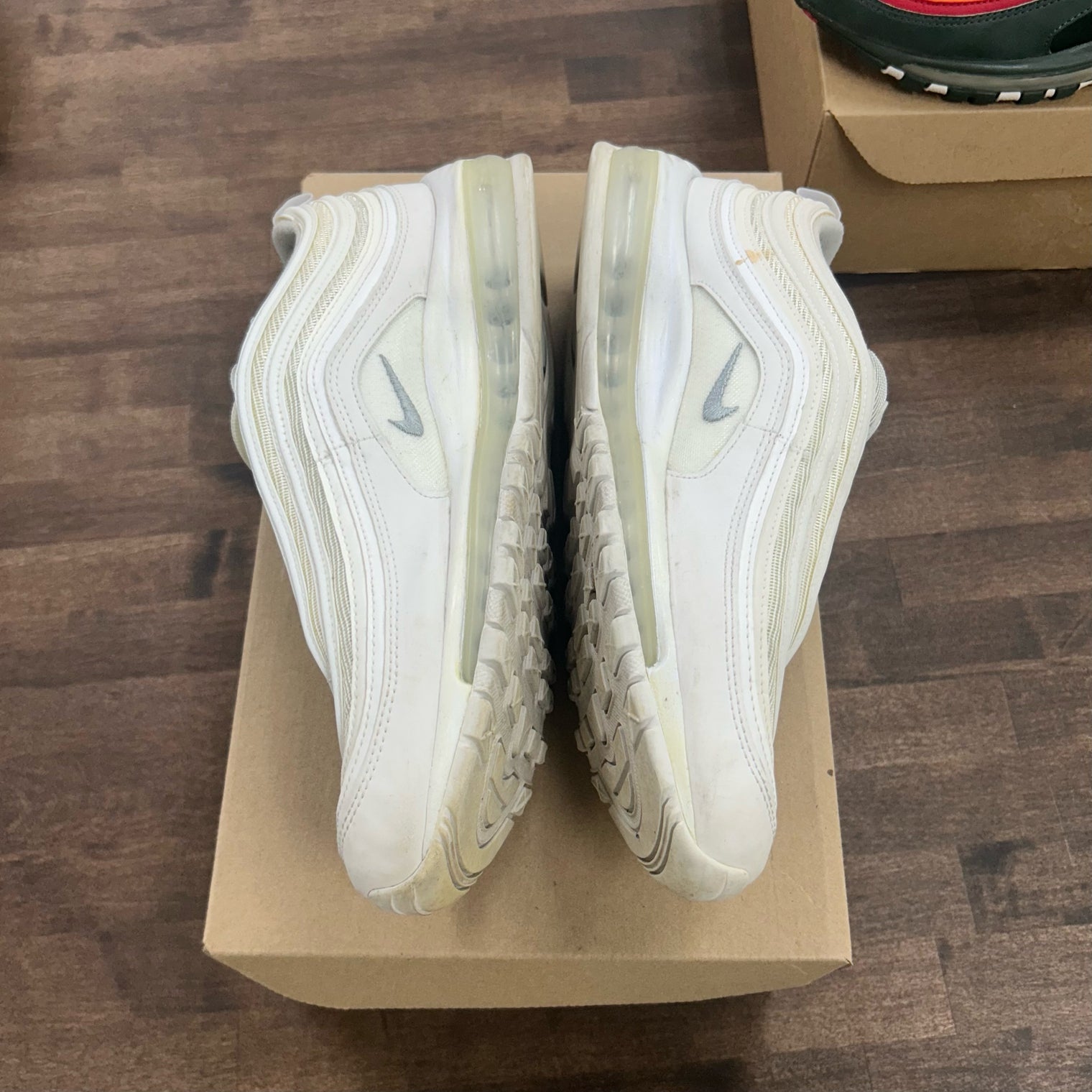 Triple White Wolf Grey Nike Air Max 97 (USED, No Box)