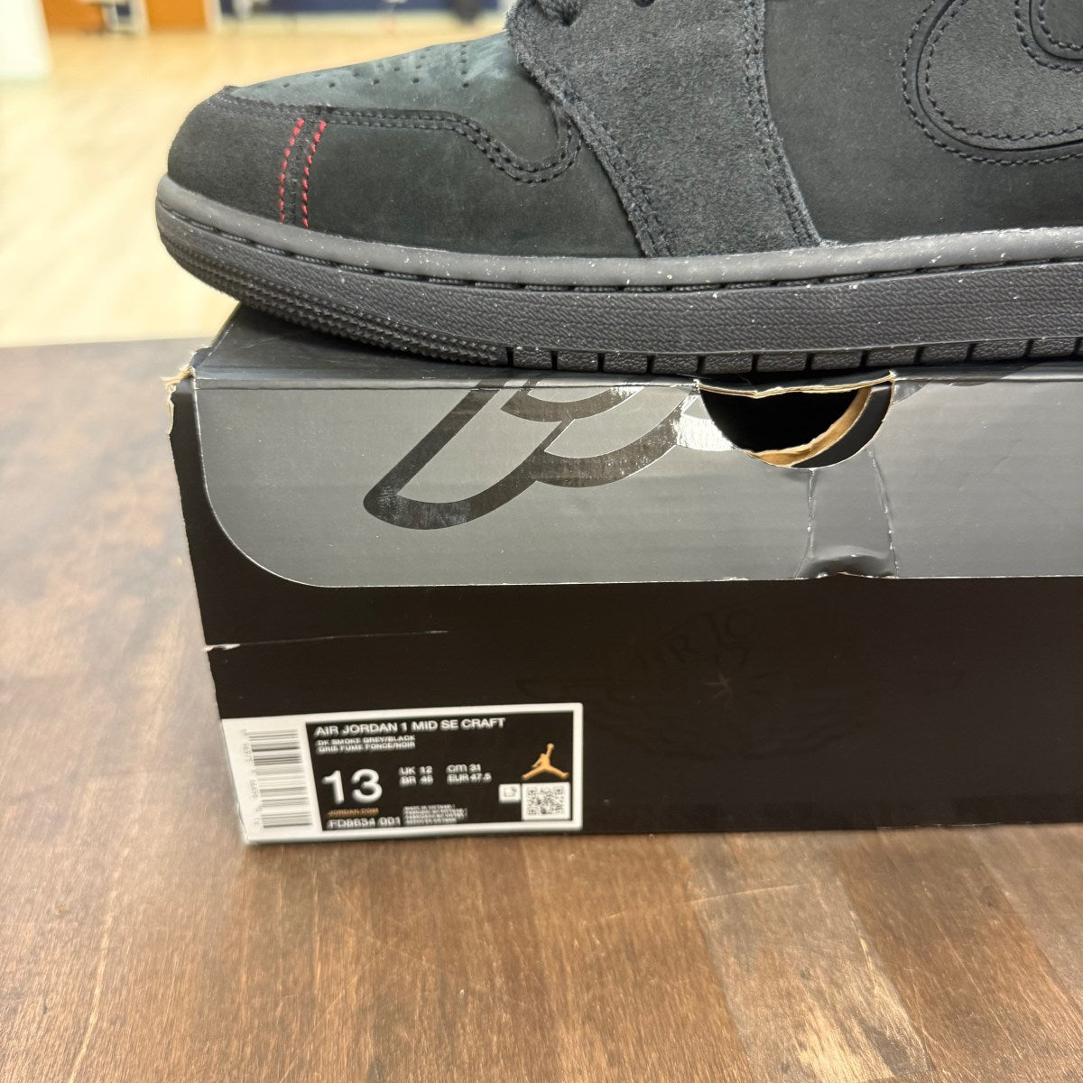 Jordan 1 Mid SE Craft Dark Smoke Red - Image 6