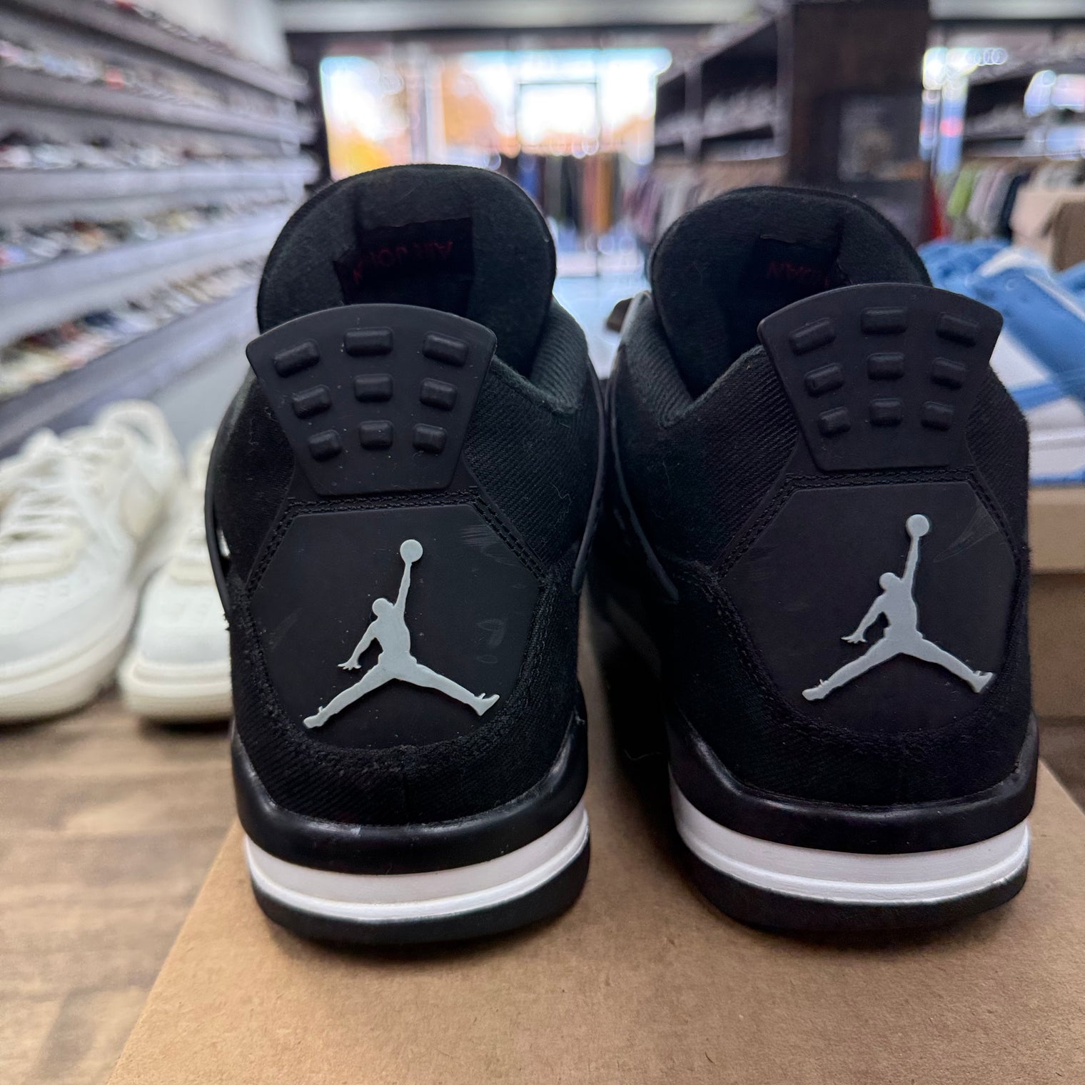 Black Canvas Jordan 4 Retro (USED, No Box)