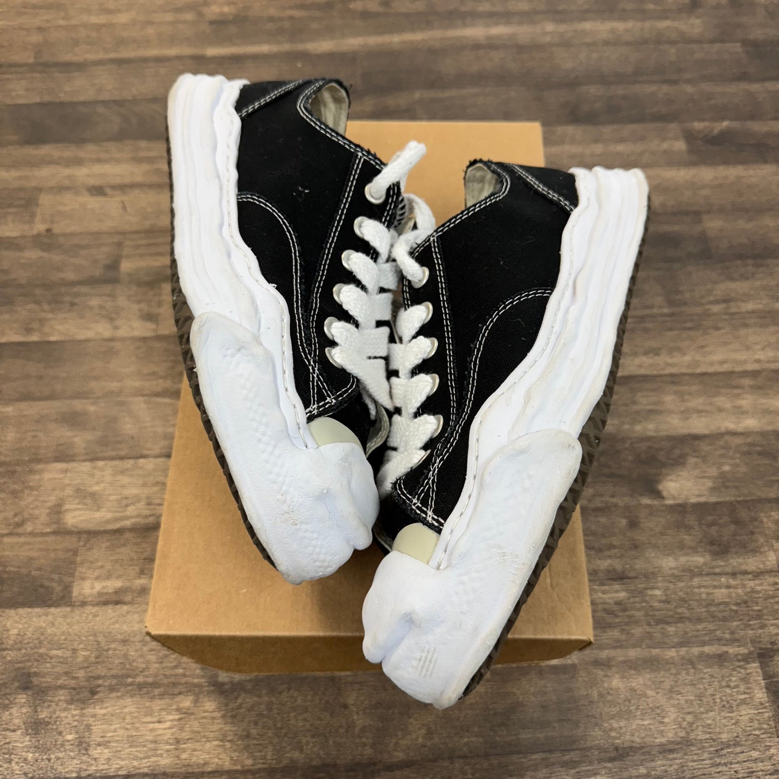 Maison Mihara Black White OG Sole Canvas Low (USED, No Box)