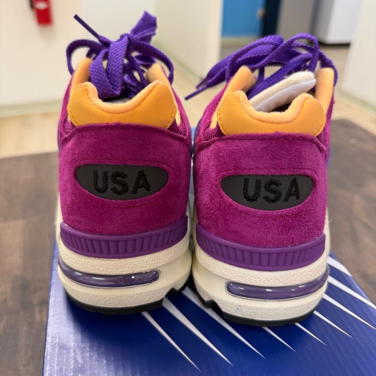 New Balance 990v2 MiUSA Teddy Santis Purple Yellow - Image 3