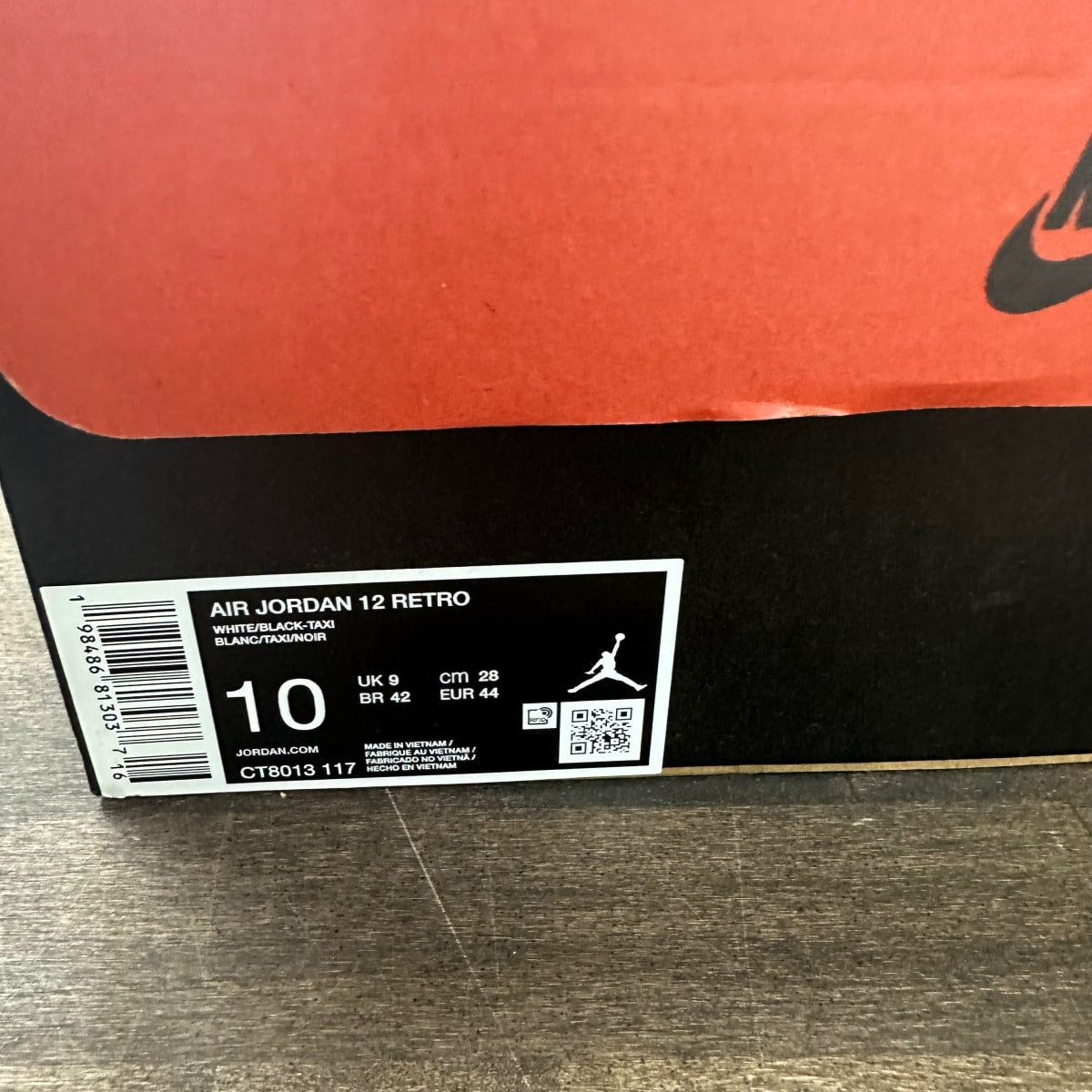 Jordan 12 Retro Taxi (2025) Size 10 (Pre-Owned) - Image 6