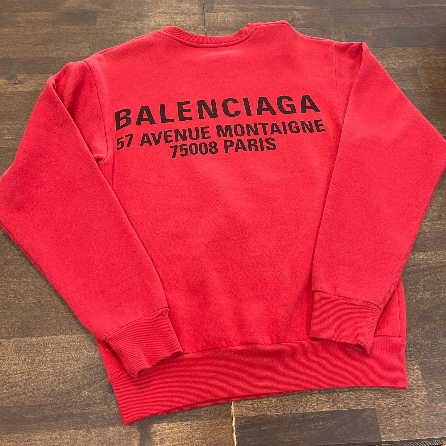 Balenciaga Logo Red Crewneck (USED)