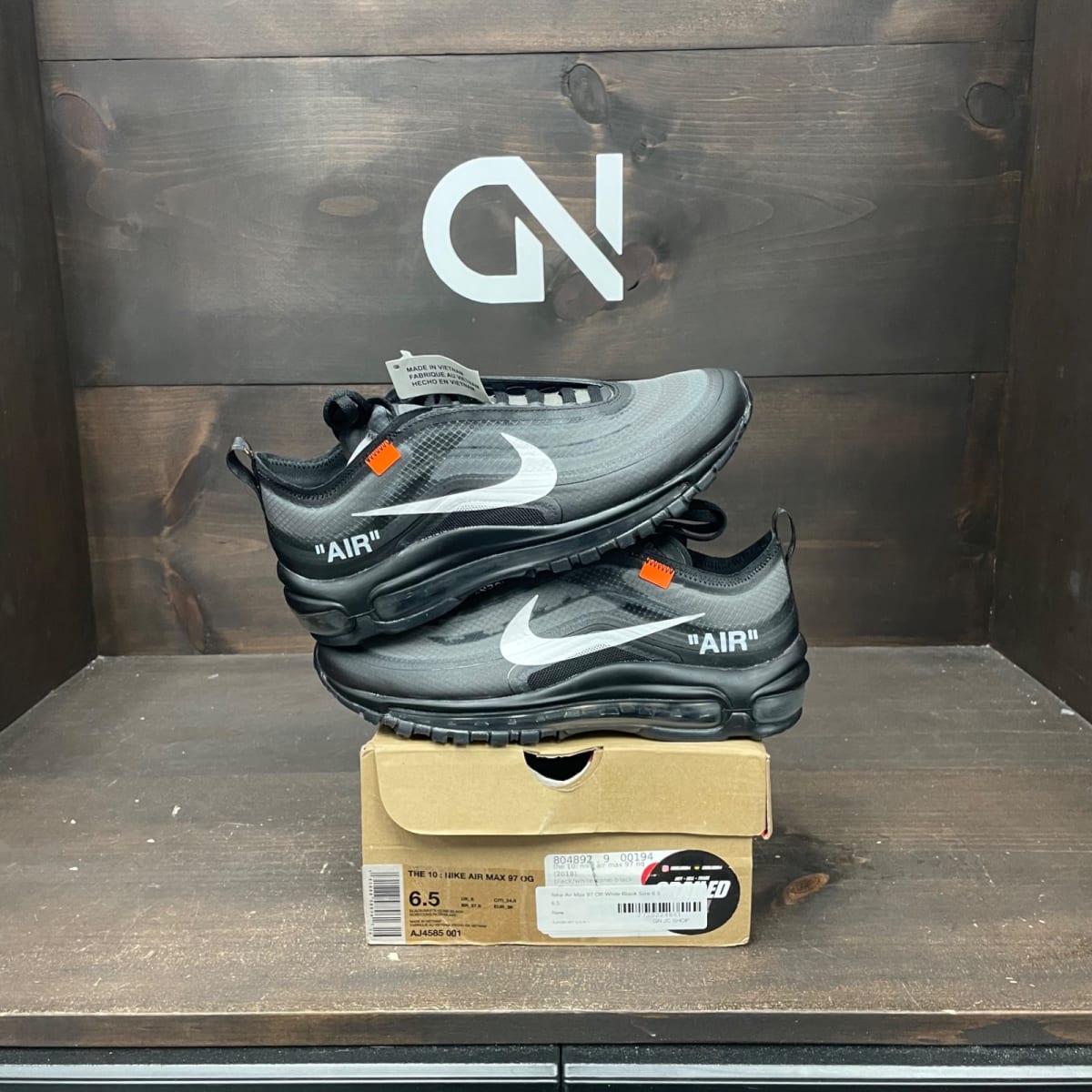 Nike Air Max 97 Off-White Black Size 6.5 - front