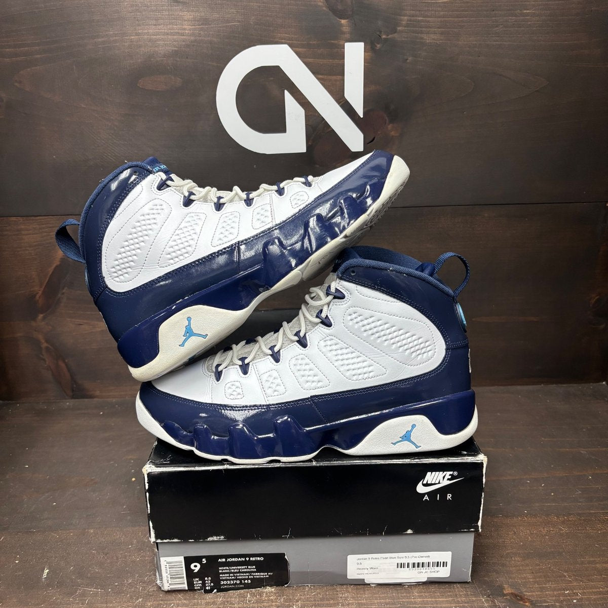 Jordan 9 Retro Pearl Blue Size 9.5 (Pre-Owned) - front