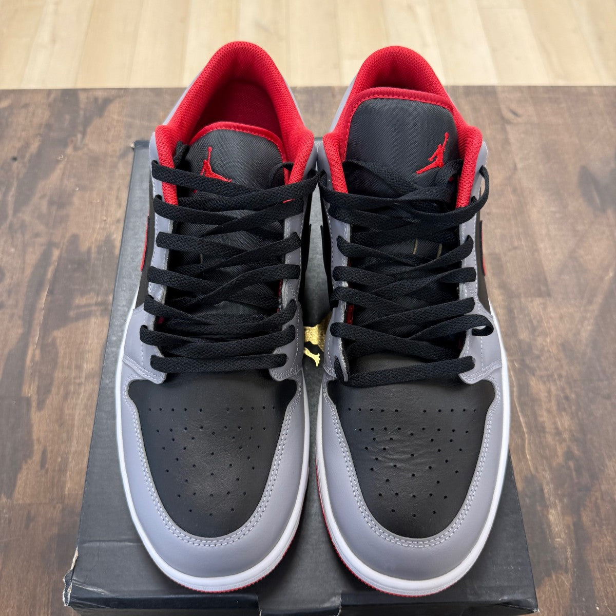 Jordan 1 Low Black Light Smoke Grey Gym Red Size 14 (Pre-Owned) - Image 2