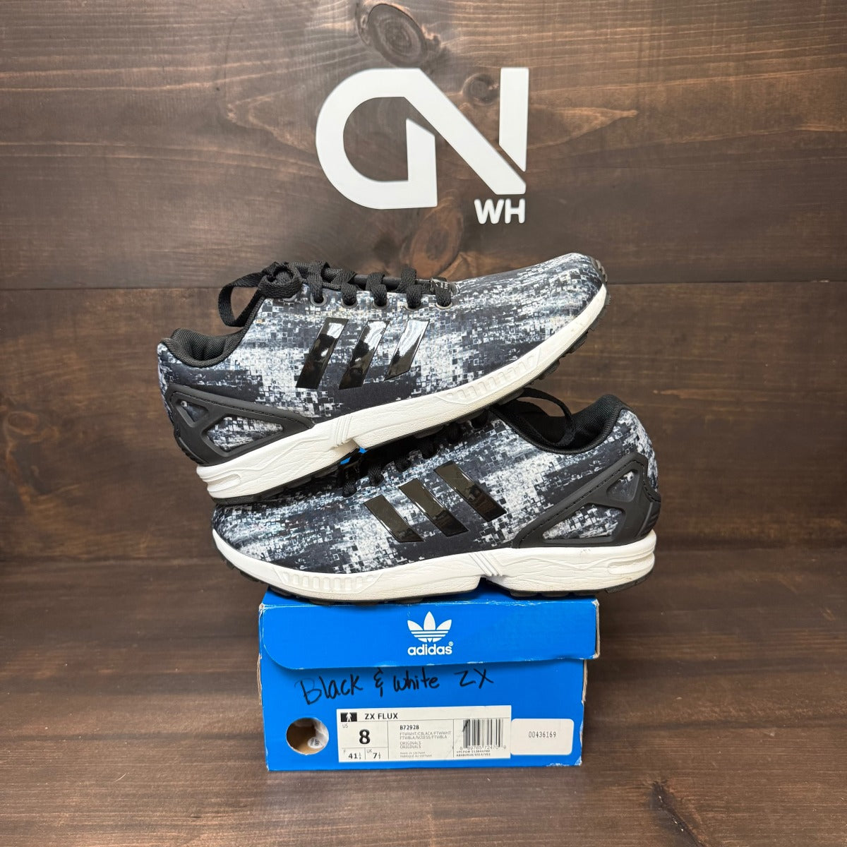 Adidas ZX Flux 'Digi Black' Size 8 (Pre-Owned) - Image 1