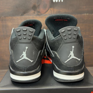 Jordan 4 Retro Black Canvas (GS) Size 7Y (Pre-Owned) - aux