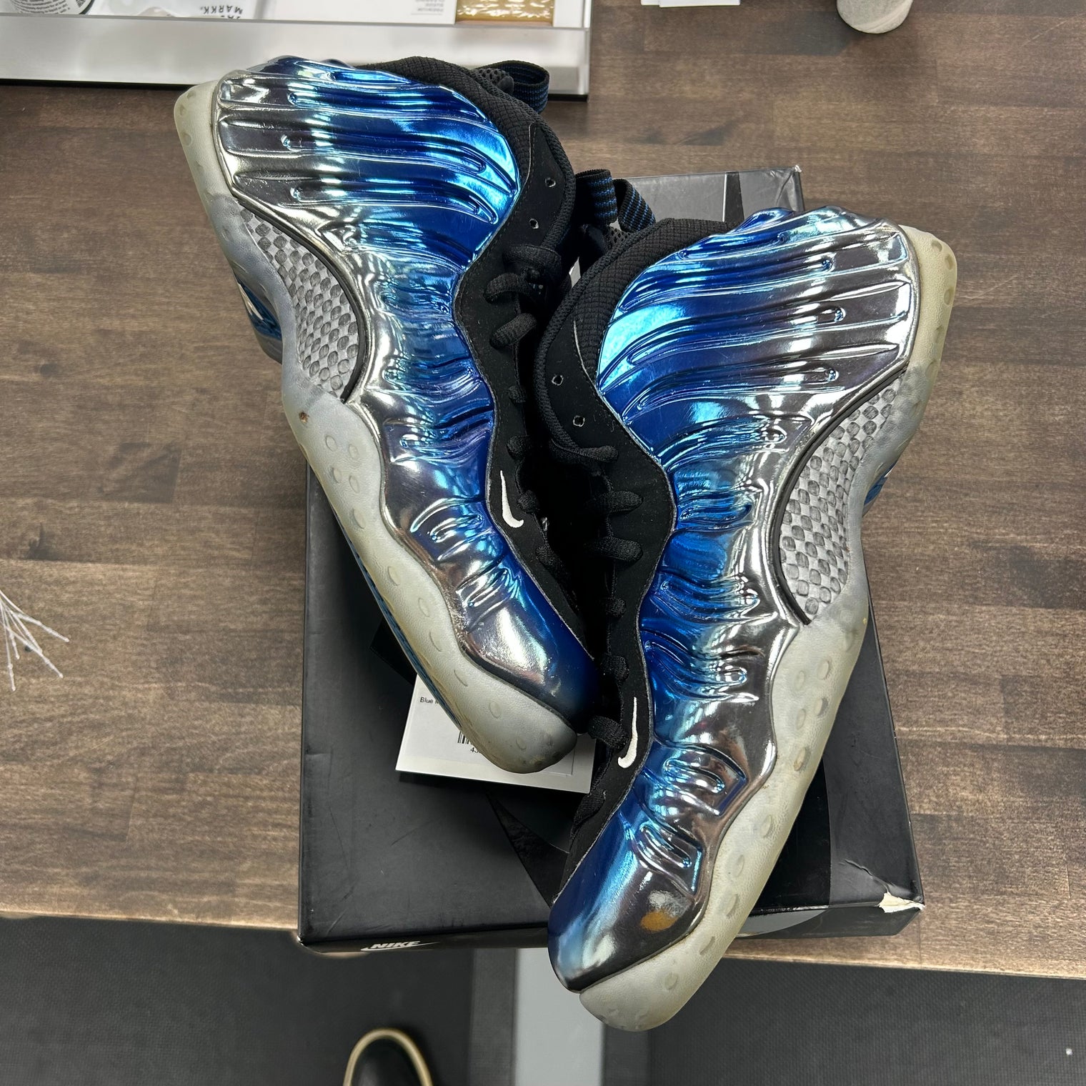 Blue Mirror Air Foamposite One (USED, No Insoles)