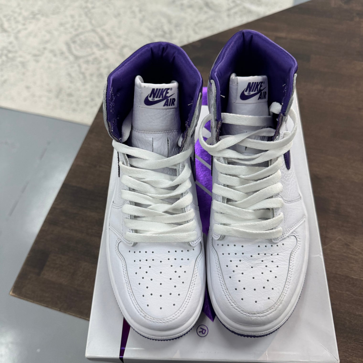 (W) Court Purple Jordan 1 High (USED)