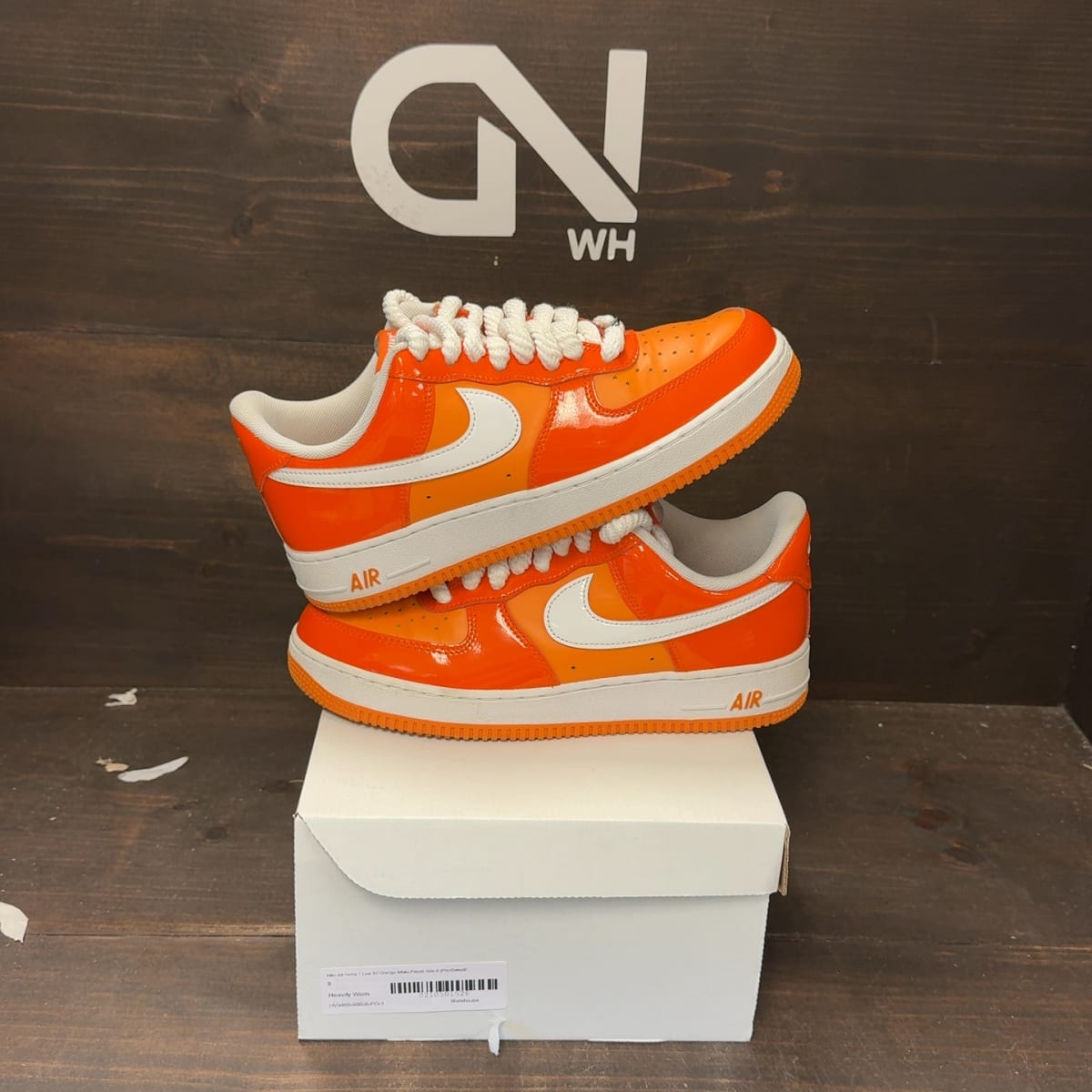 Nike Air Force 1 Low '07 Orange White Patent Size 8 (Pre-Owned) - front
