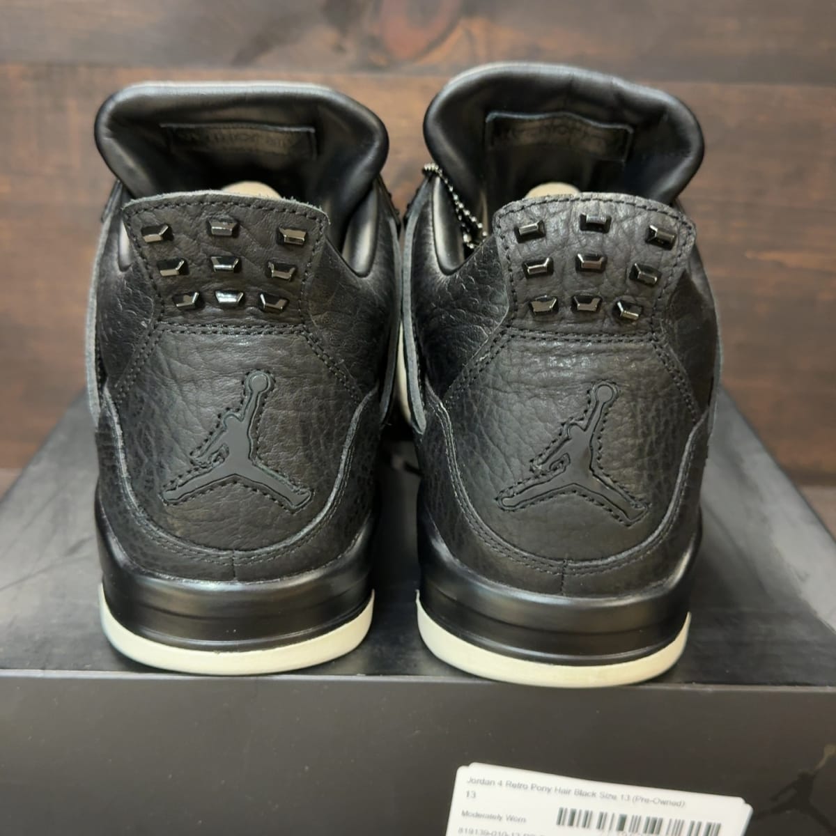Jordan 4 Retro Pony Hair Black Size 13 (Pre-Owned) - aux