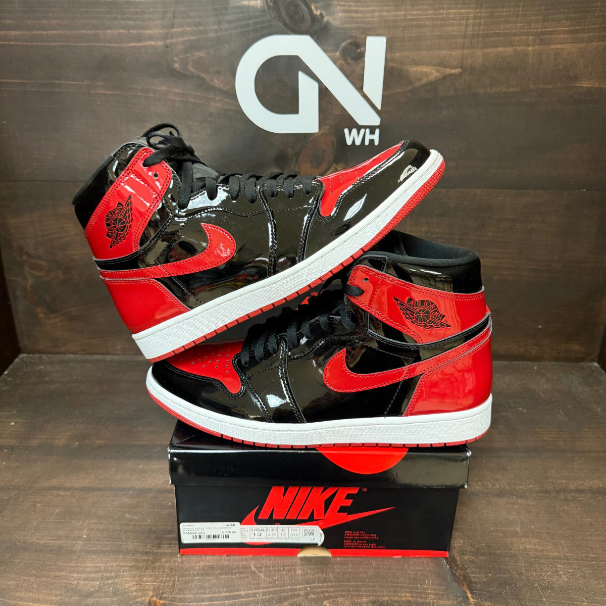 Jordan 1 Retro High OG Patent Bred Size 13 (Pre-Owned) - Image 1