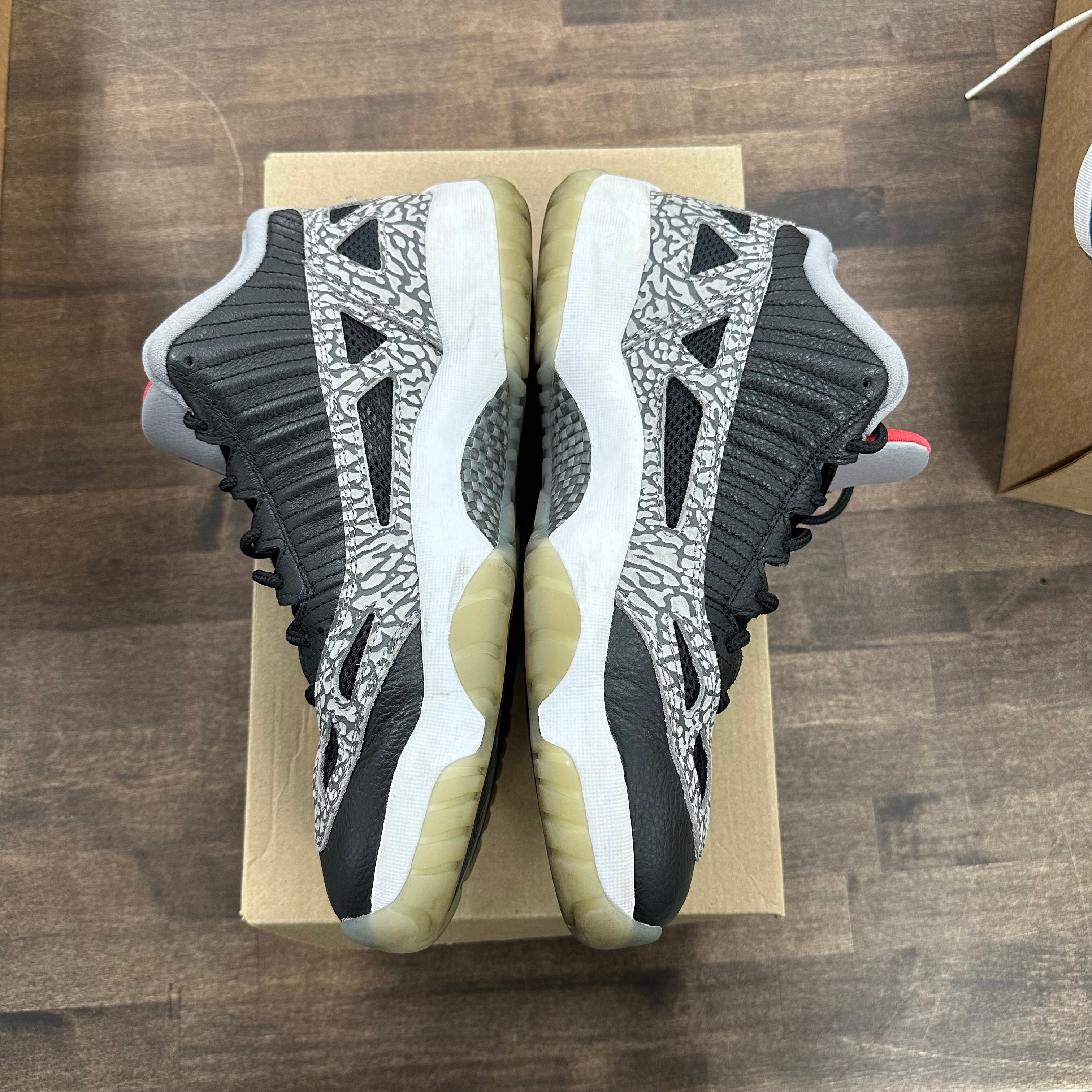Jordan 11 Retro Low IE Black Cement (US 10.5) (USED, No Box) Size 10.5 (Pre-Owned) - Image 3