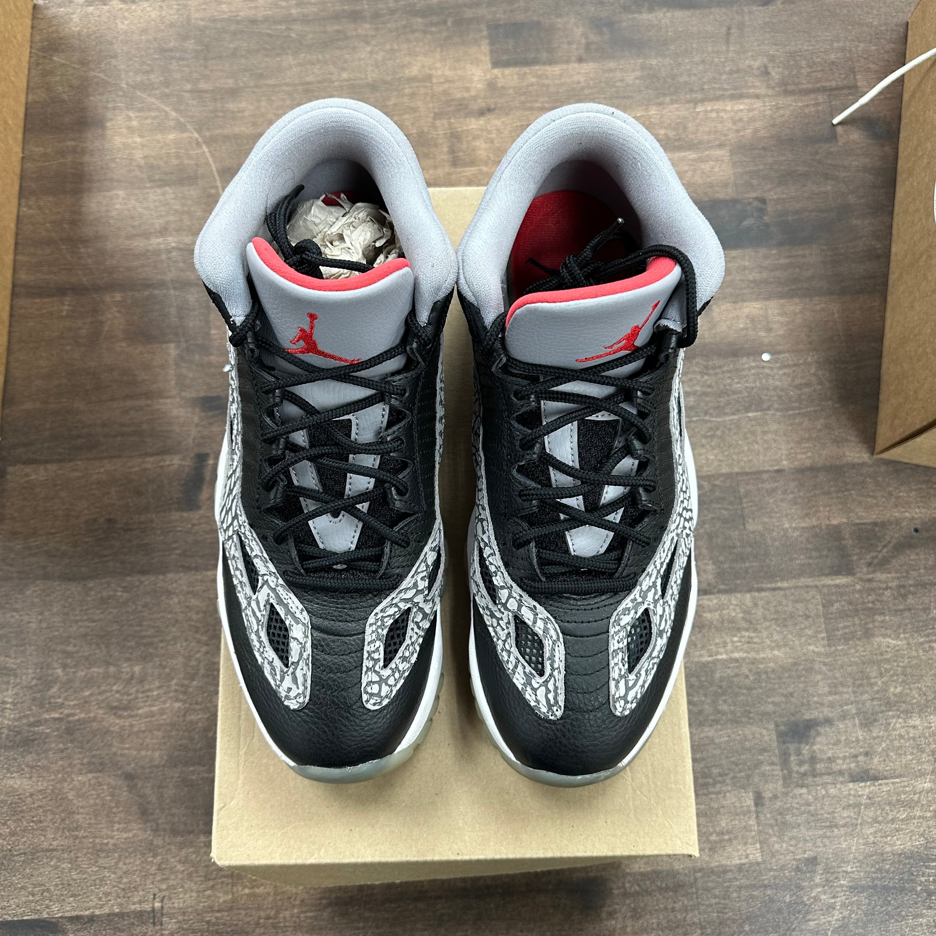 Jordan 11 Retro Low IE Black Cement (US 10.5) (USED, No Box) Size 10.5 (Pre-Owned) - Image 2
