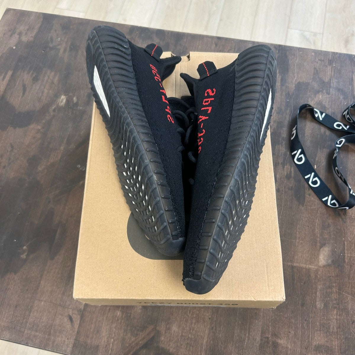 adidas Yeezy Boost 350 V2 Black Red - Image 1
