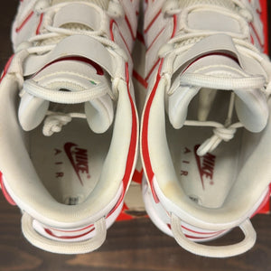 Nike Air More Uptempo White Varsity Red Outline Size 9.5 (Pre-Owned) - aux