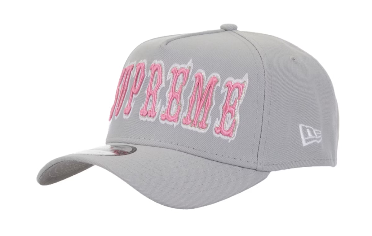 Supreme Gothic Outline Adjustable New Era 59Fifty Fitted Cap Grey