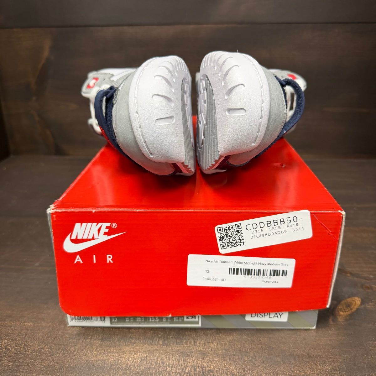Nike Air Trainer 1 White Midnight Navy Medium Grey - Image 7