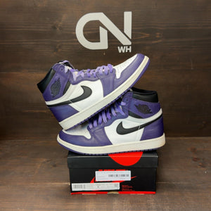 Jordan 1 Retro High Court Purple White Size 9 (Pre-Owned) - front