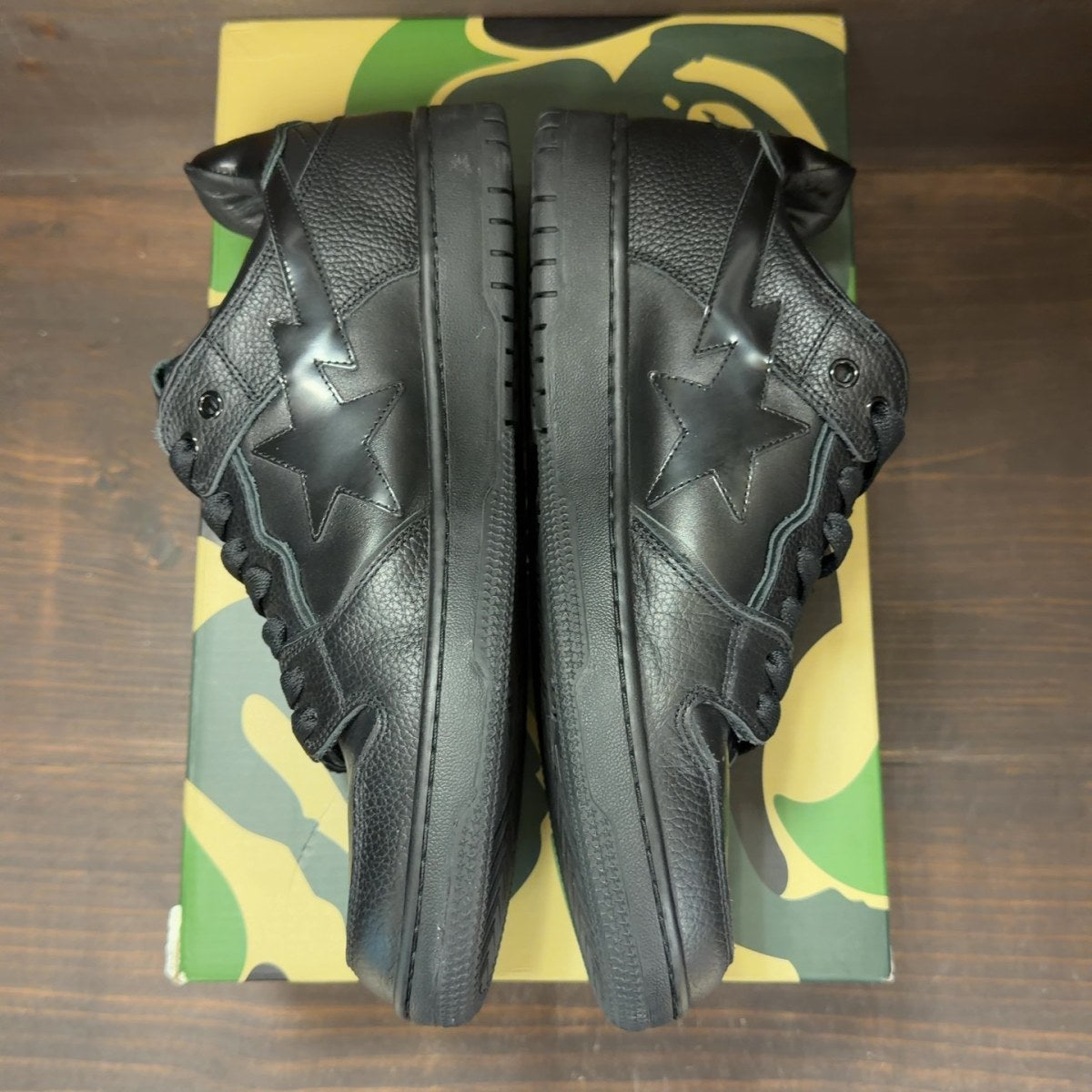 A Bathing Ape Bape SK8 Sta Triple Black Patent Leather Sta Logo - Image 4