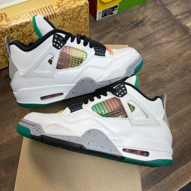 Lucid Green Rasta Jordan 4 Retro (W) (USED, No Box)