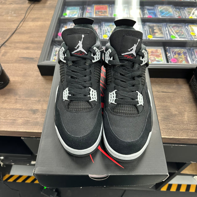 Black Canvas Jordan 4 (Lightly Worn)