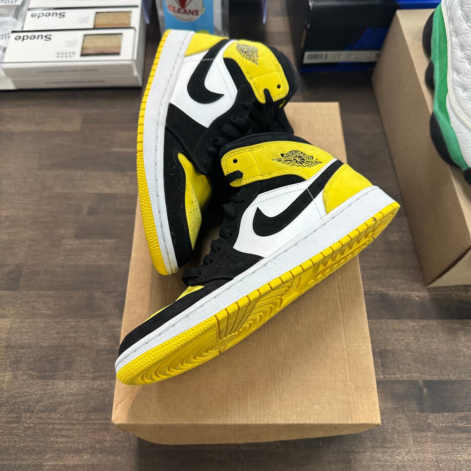 Air Jordan 1 Mid Yellow Toe Black (USED, No Box)