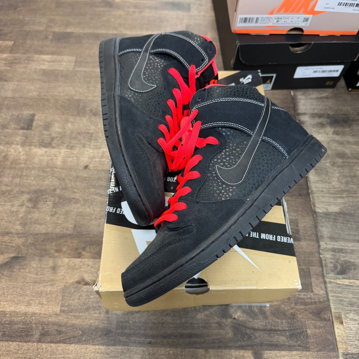 Nike SB Dunk High Black Safari Atomic Red - Image 1