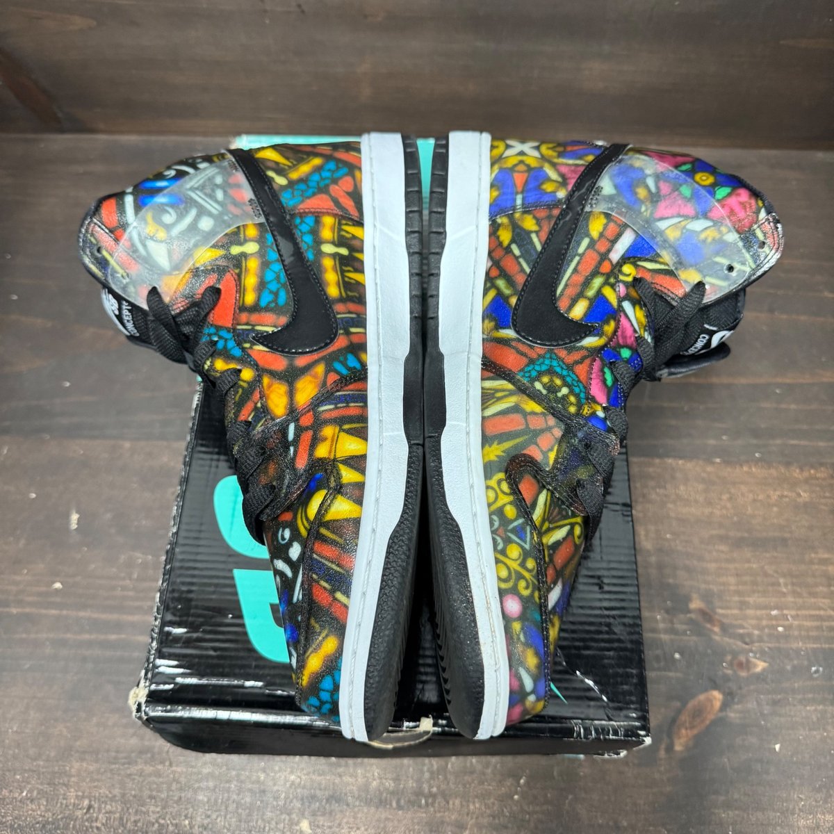 Nike SB Dunk High Concepts Stained Glass Size 12 (Pre-Owned) - tag
