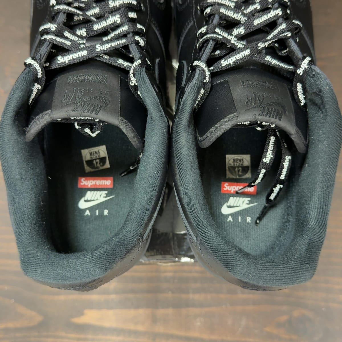Nike Air Force 1 Low Supreme Black Size 12 (Pre-Owned) - aux