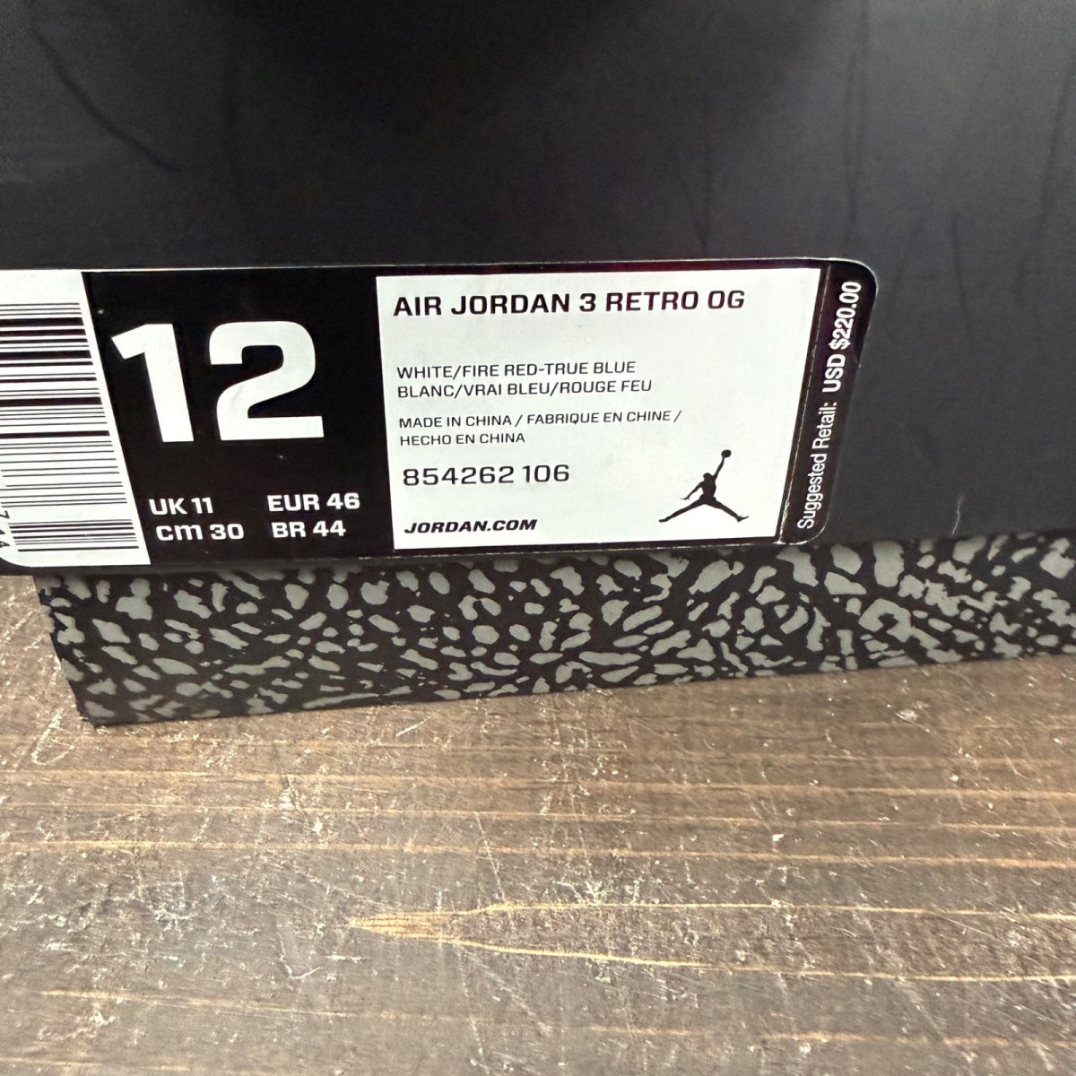 Jordan 3 Retro True Blue (2016) Size 12 (Pre-Owned)