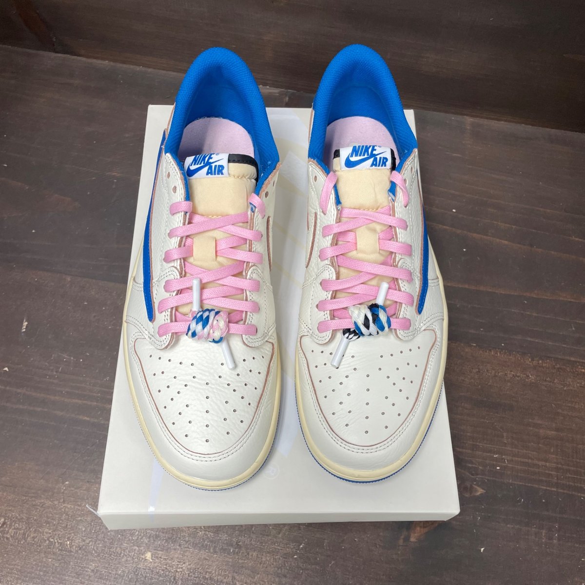 Jordan 1 Retro Low OG SP Fragment x Travis Scott Sail Military Blue Size 11.5 (Pre-Owned) - back