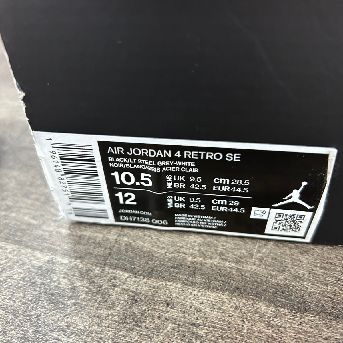 Jordan 4 Retro SE Black Canvas Size 10.5 (Pre-Owned) - Image 6