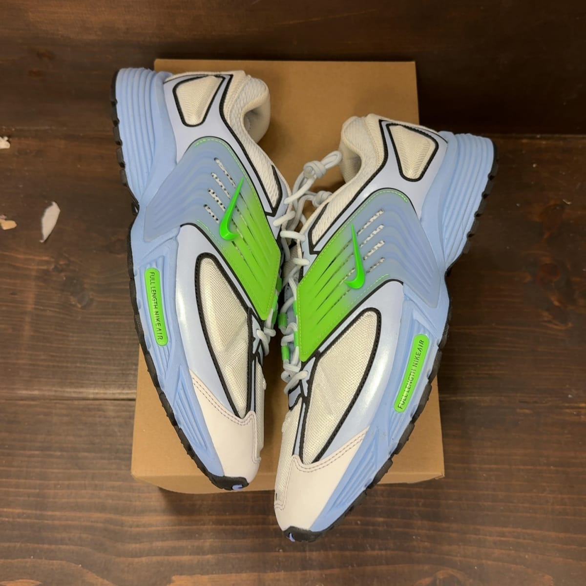 Nike Air Pegasus Wave Football Grey Green Strike Size 12 (Pre-Owned) - back