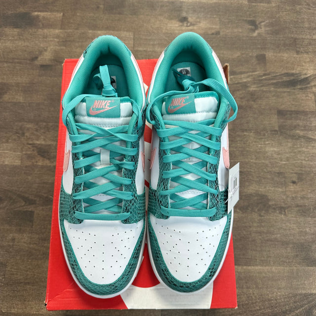 Snakeskin Washed Teal Bleached Coral Nike Dunk Low (USED)