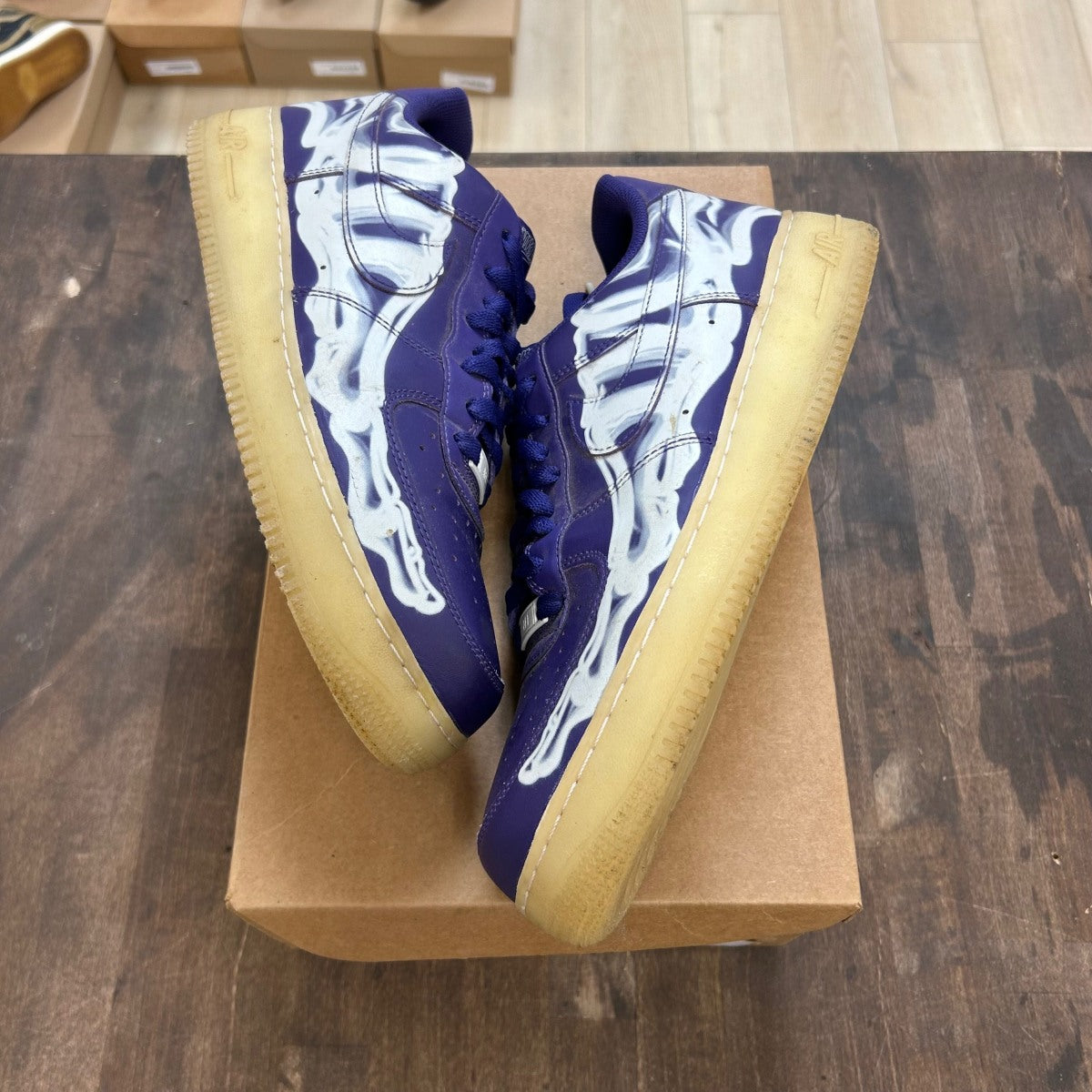 Nike Air Force 1 Low '07 QS Purple Skeleton Halloween (2021) Size 11 (Pre-Owned) - Image 1