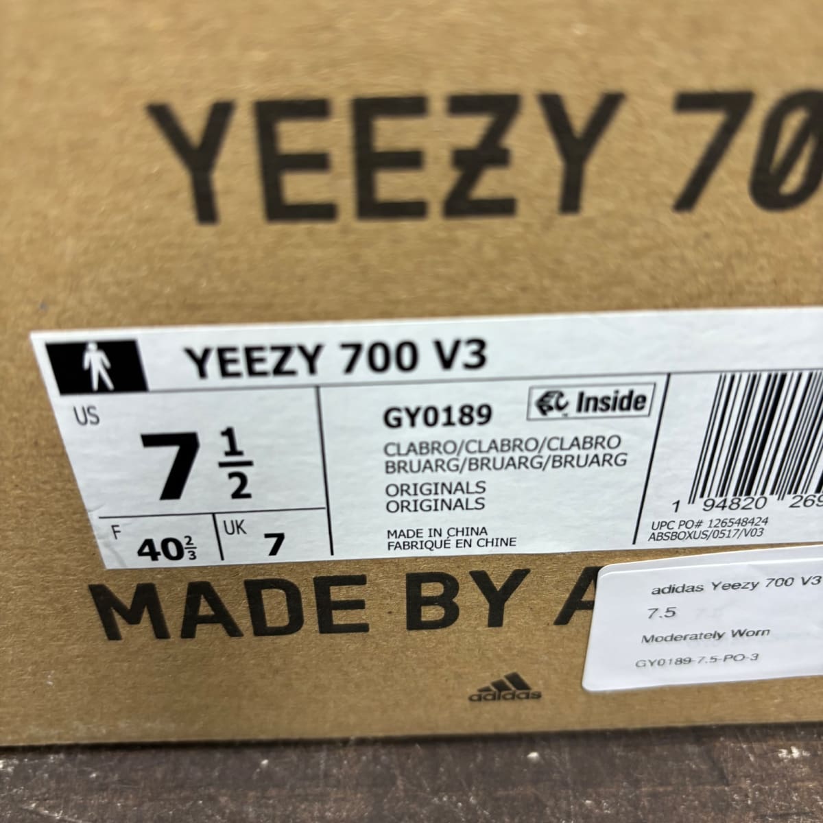 adidas Yeezy 700 V3 Clay Brown Size 7.5 (Pre-Owned) - aux