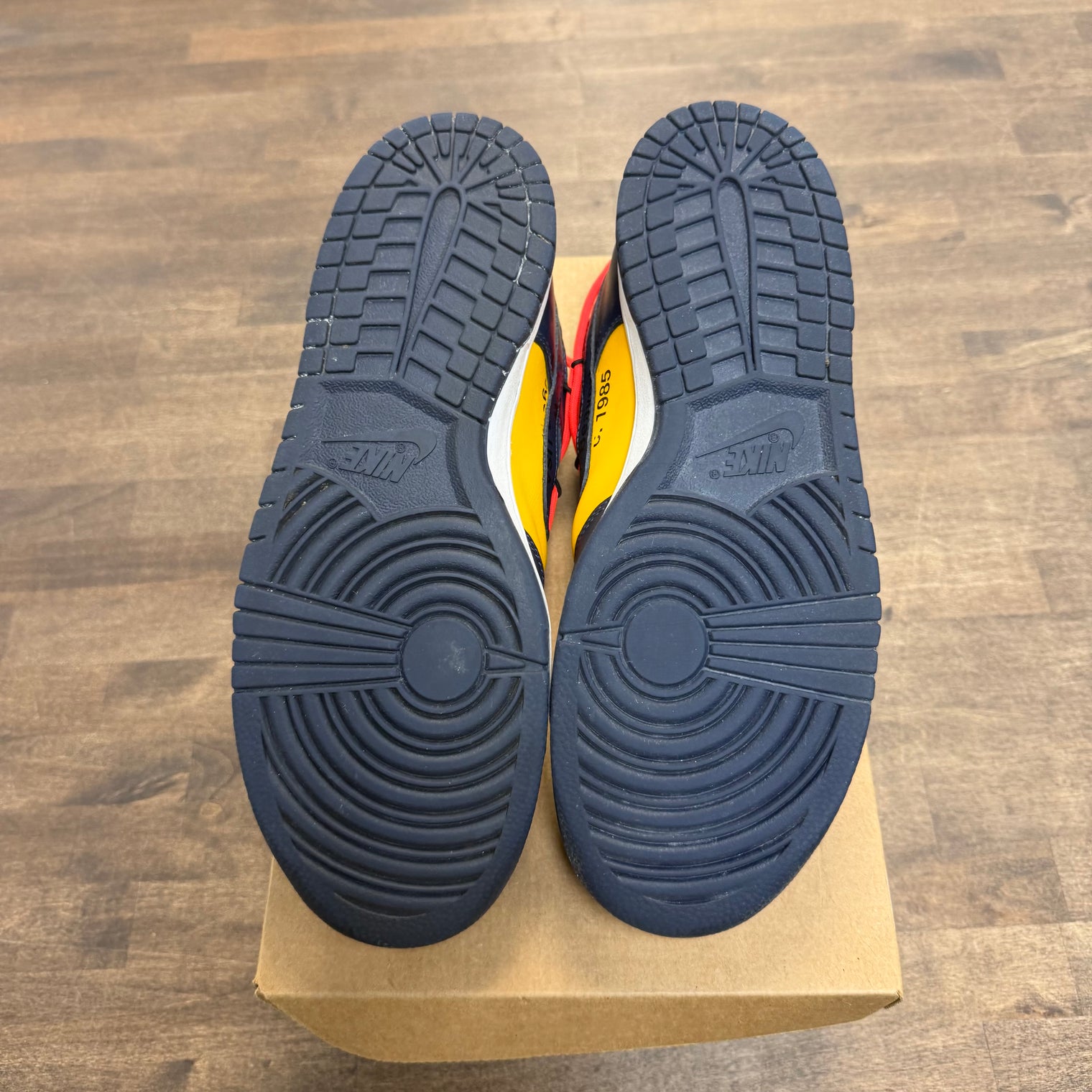 Off-White Michigan University Gold Nike Dunk Low (USED, No Box)