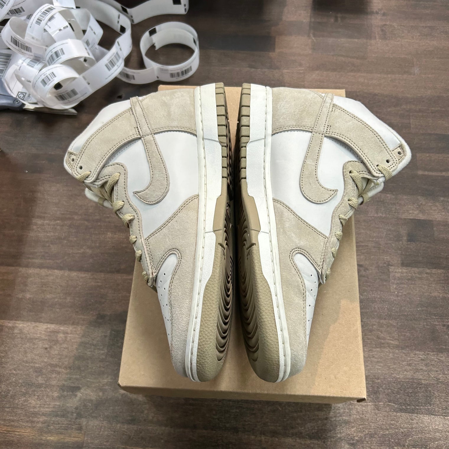 Nike Dunk High Tan Suede White (US 10) (USED,No Box)